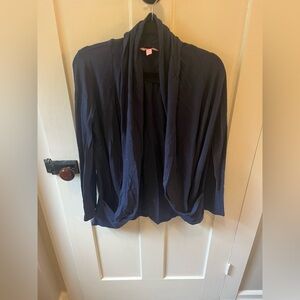 Beautiful Lilly Pulitzer Waterfall Navy Open Cardigan size M 100% Cotton